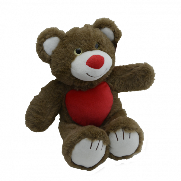 Peluche oso marrón con corazón - Imagen 2