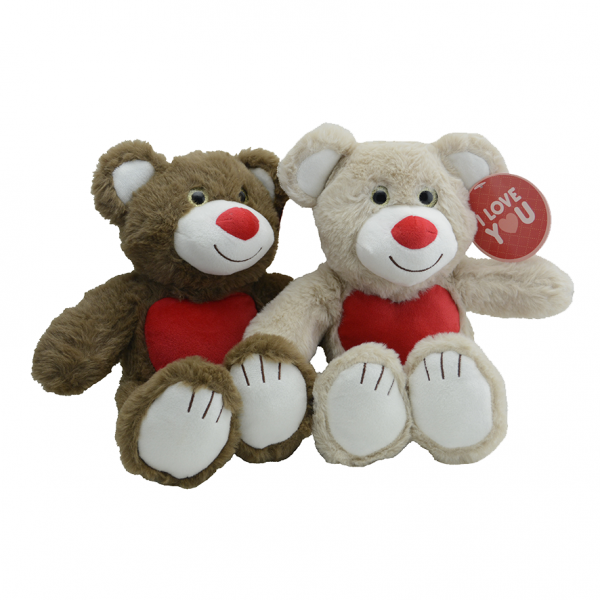 Peluche oso marrón con corazón - Imagen 3