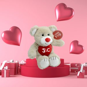 Peluche oso beige con corazón