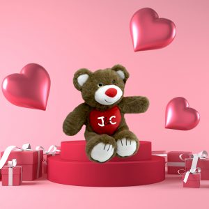 Peluche oso marrón con corazón