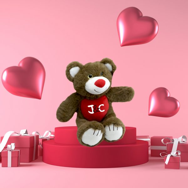 Peluche oso marrón con corazón